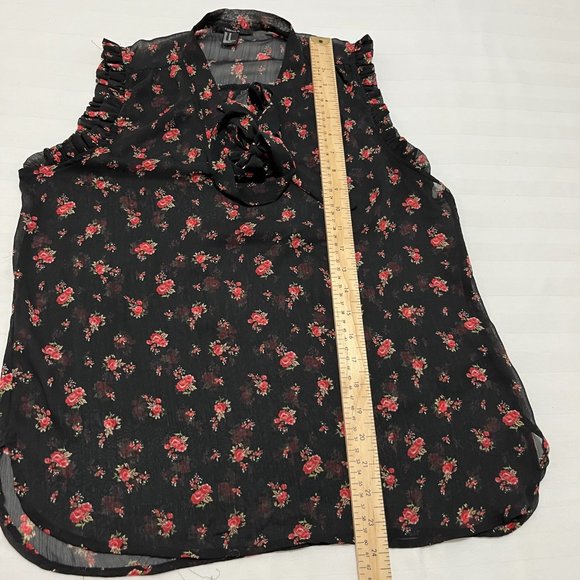 Forever 21 Floral Chiffon Top size M - Picture 7 of 10